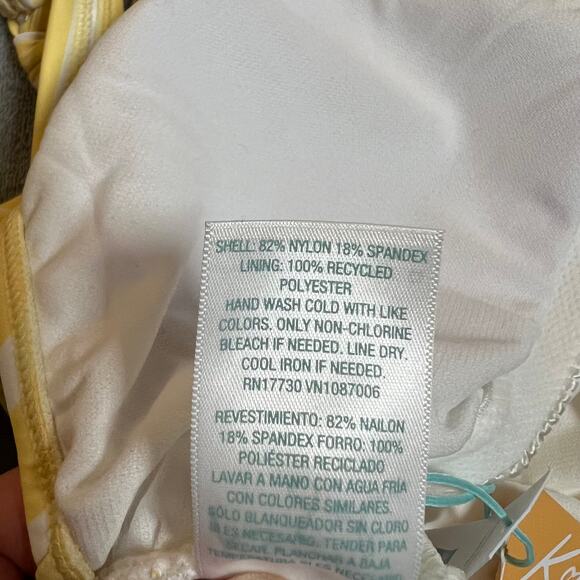 Kona Sol Women's Striped Square Neck One Piece Swimsuit Size Large NEW - Picture 10 of 13